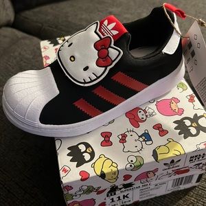 Adidas hello kitty slip on black red and white (new)